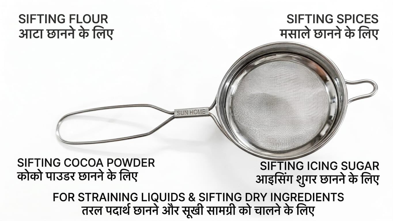 Stainless Steel Mesh Chai Channi/Tea Strainer with Wire Handle - Durable Fine Mesh Filter for Chai, Coffee, & Kitchen Liquids (Standard Size) - Image 3